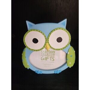 Burton + Burton Gifts Owl Frame 6" Tall & 5.5" Wide for 3" x 5" Photo Blue